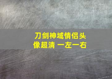 刀剑神域情侣头像超清 一左一右